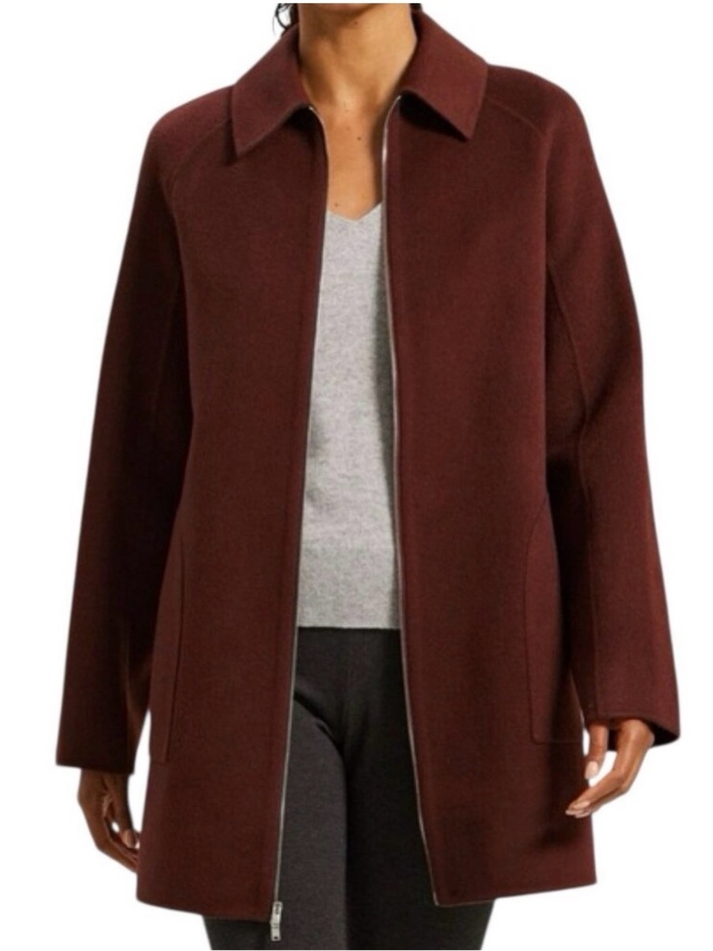 Theory Women Clean Caban Wool Blend Light Coat